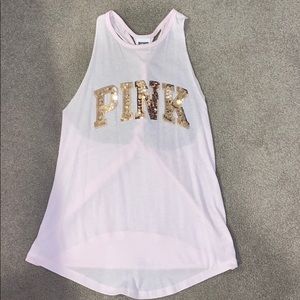 🌴Rose gold sequin light pink VS PINK tank top